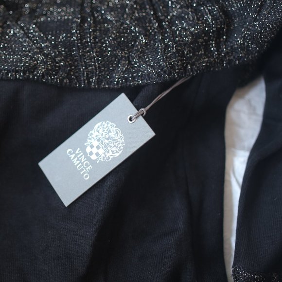 NWT Cuff Knit Black Off the Shoulders midi Dress with Lurex. - Picture 11 of 14